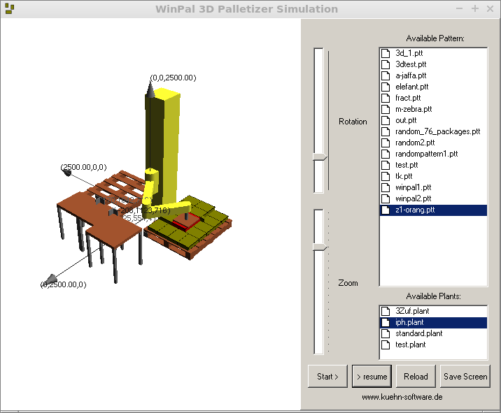 3D Simulation Software Palettieranlage Windows